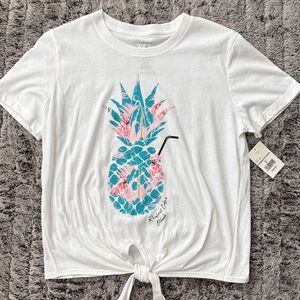 Women’s Rain Forest Cafe Orlando Pineapple Flamingo Tie Shirt